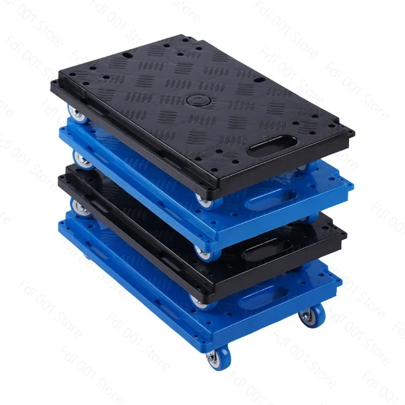 Black Mobile Furniture Cart Connectable Rolling Storage Organizer 440-Pound Capacity for Home Office Use