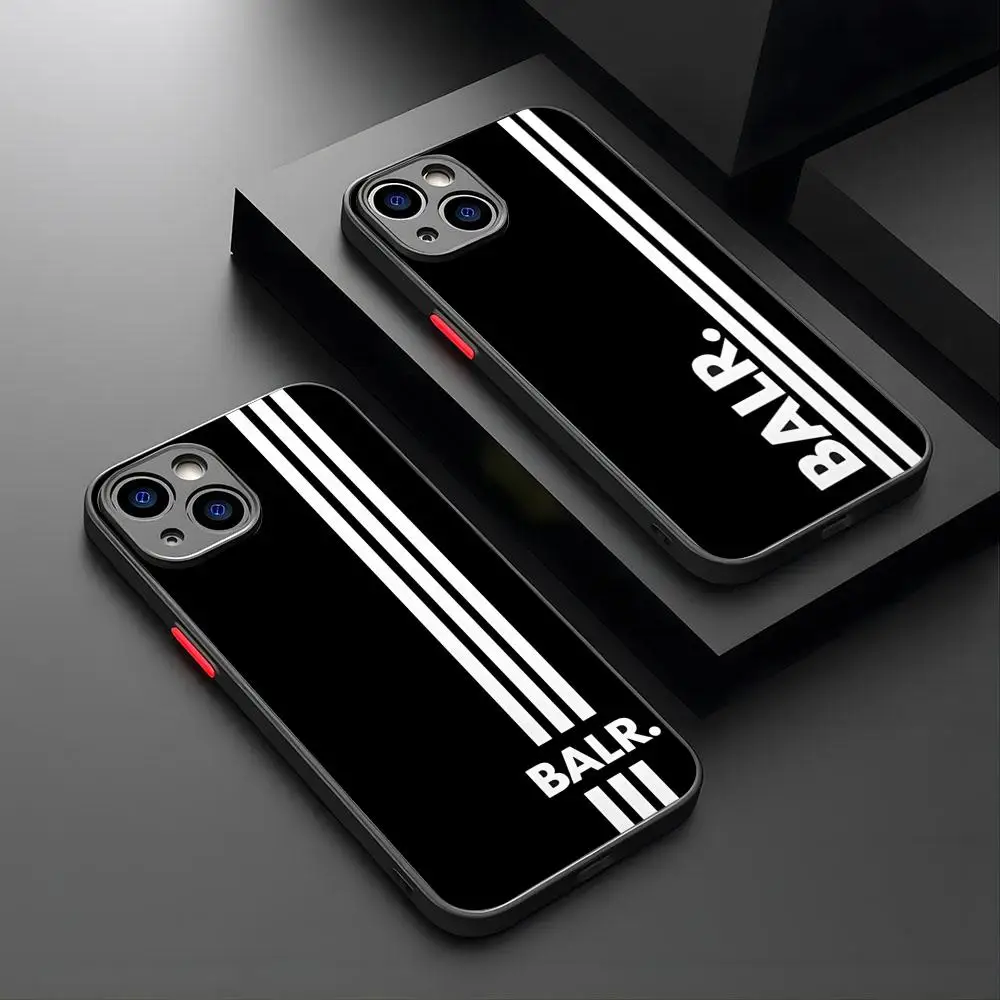 Luxury Brand B-BALR Black Phone Case luxury For iPhone 15 14 12 13 11 Pro XR XS Max Mini X 7 8 beautiful girl Plus matte shell