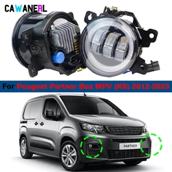 2 Pcs Car Right + Left LED Fog Light Angel Eye Daytime Running Lamp For Peugeot Partner Box MPV (K9) 2012-2023 Fog Lamp DRL H11