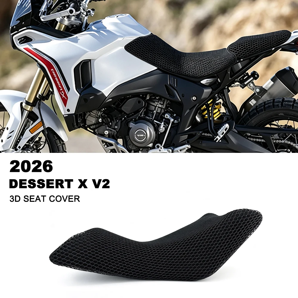 2026 DESSERT X V2 Seat Cover Motorcycle 3D Airflow Seat Cover For DUCATI DESSERTX V 2 Accessories 3D Honeycomb Mesh Seat Cover