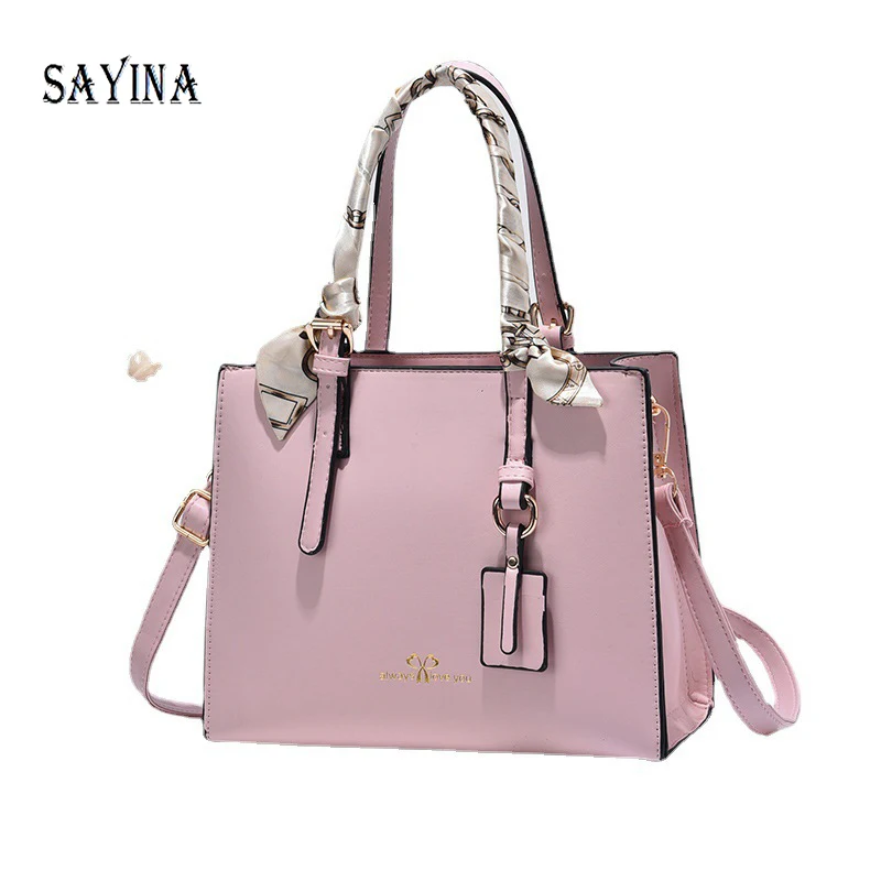 

New Elegant Ladies Shoulder Messenger Bag Simple PU Lether Square Bags New Fashion Women Bags Large Capacity Silk Scarf Handbag