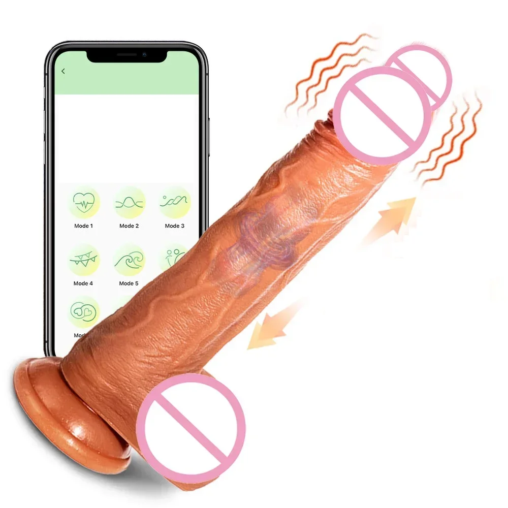 Remote Control Realistic Soft Penis Vibrator Telescopic Dildo Sex Toy for Women Artificial G Spot Thrusting Sexy Toy