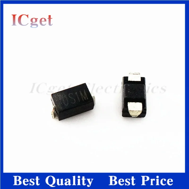 100PCS US1D US1J US1K US1M US2M SMA HER103 HER107 HER207 UF4005 UF4006 SMD 1A 2A 600V 800V 1000V Rectifier Diode New