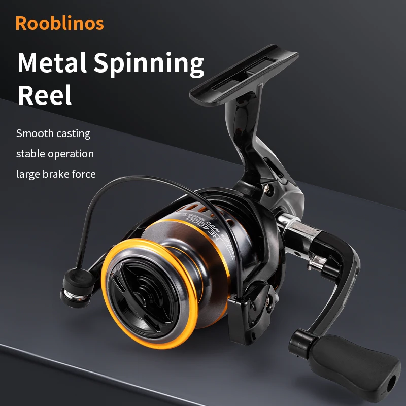 Rooblinos HE Spinning Reels Ultralight Metal 5.2:1 Gear Ratio 2000-7000 Saltwater Or Freshwater Big Max Drag Fishing Reels image 3