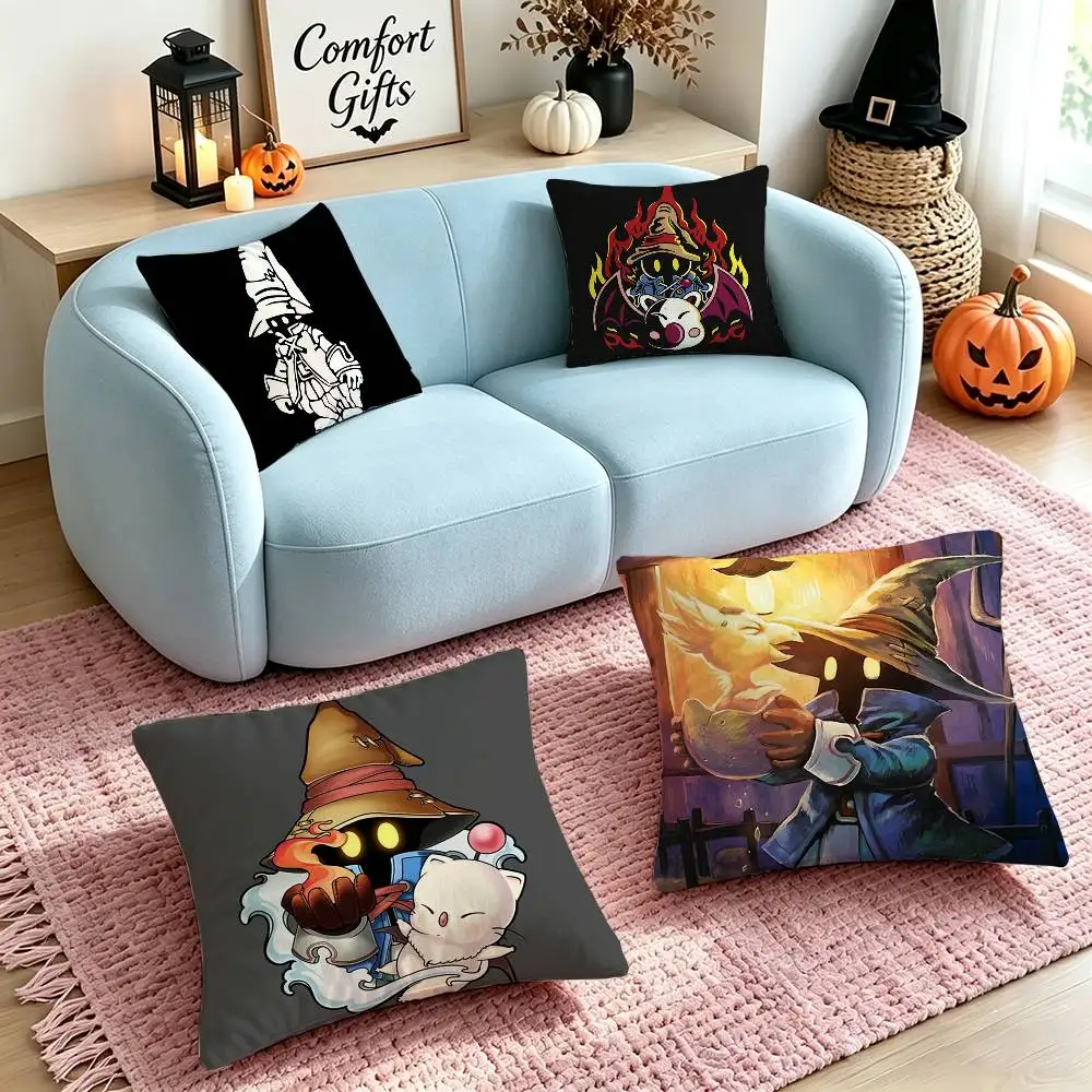 M-Moogle Final Fantasy V-Vivi Pillow Case Square Double-Sided Sofa Cushion Cover Bedroom Bedside Pillow