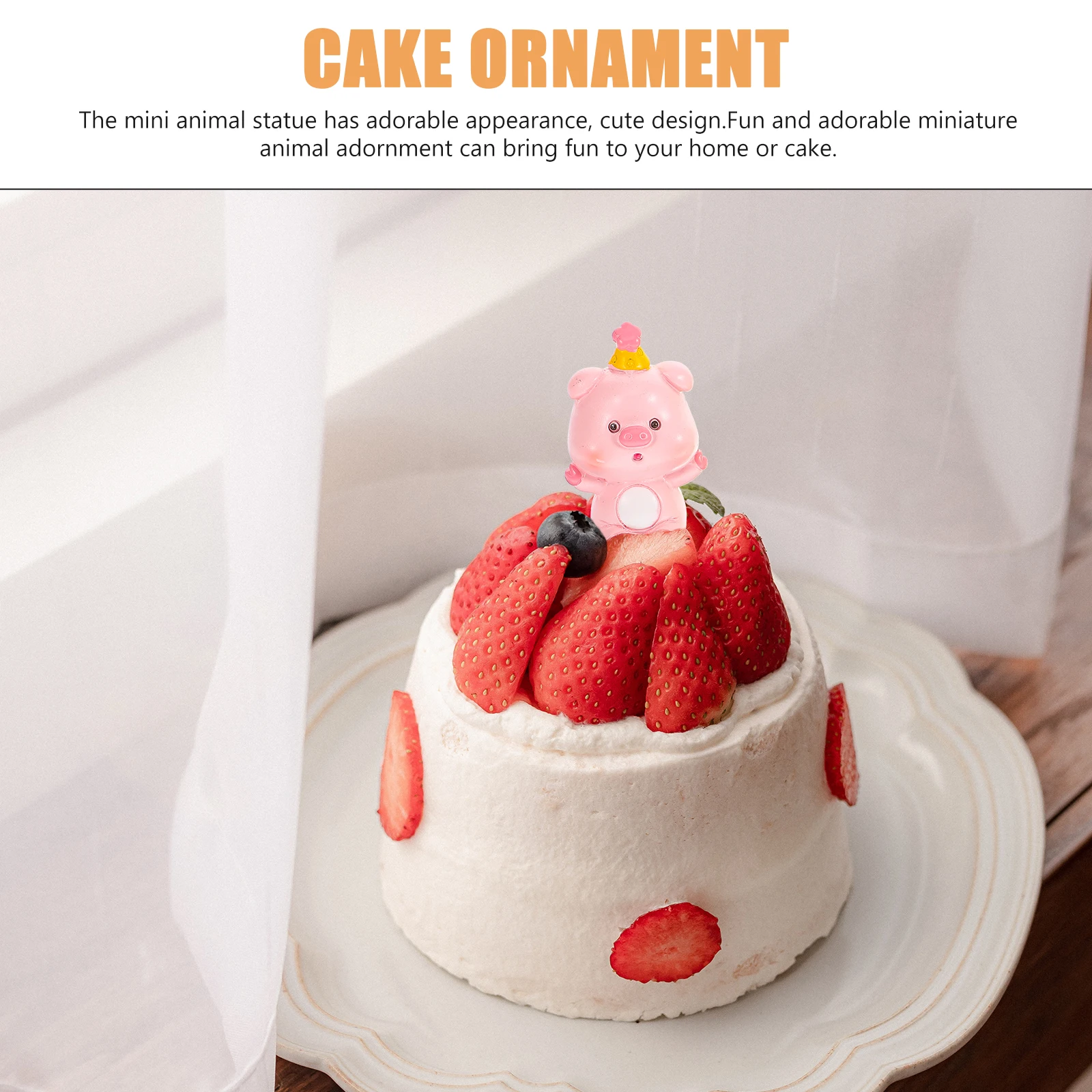 

3 Pcs Resin Animal Figurines for Cake Decoration Desktop Car Mini Toy Animal Cupcake Toppers Cake Decor Supplies