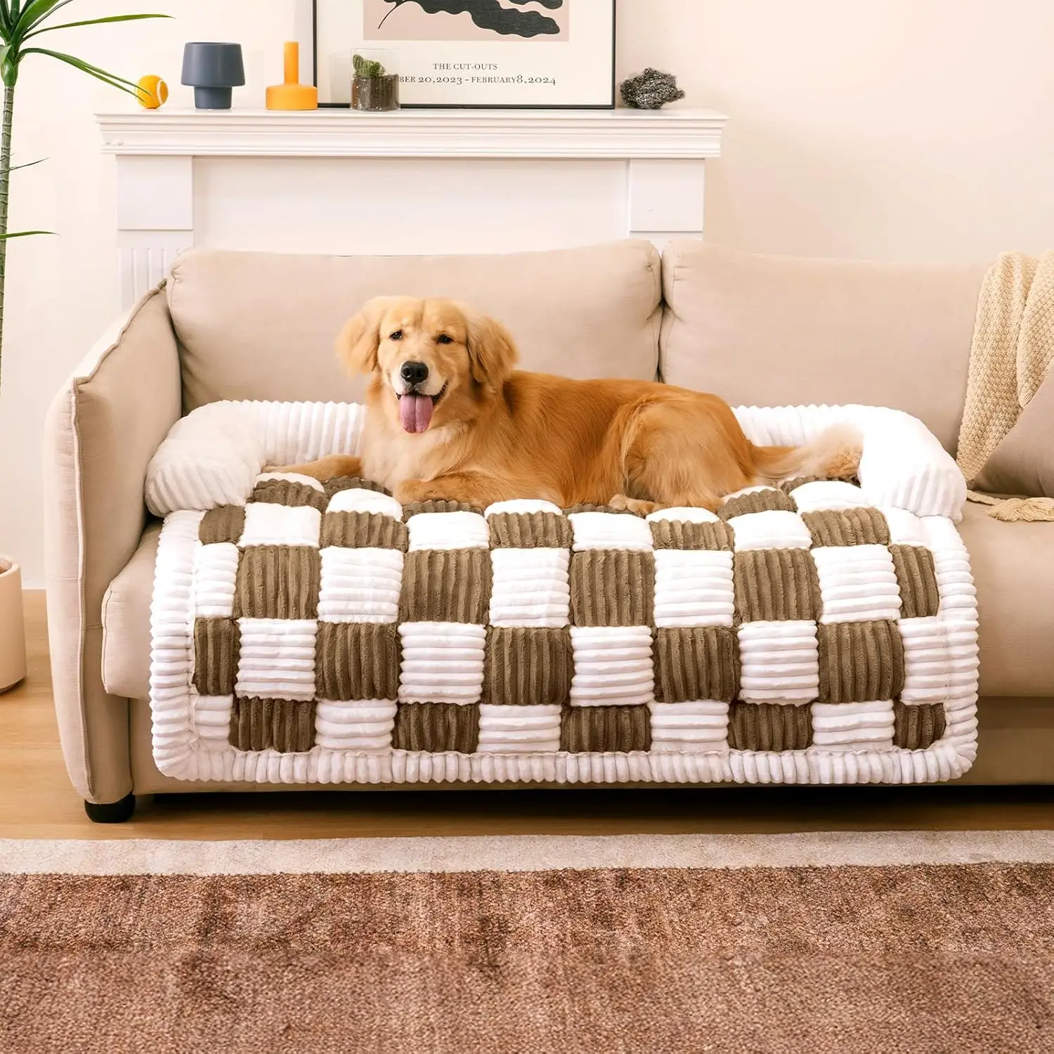 

Pet Couch Covers For Sofa, Large Dog Couch Cover Protector Plush Pet Bed Mat For Furniture Protector, X-Large. Light Brown
