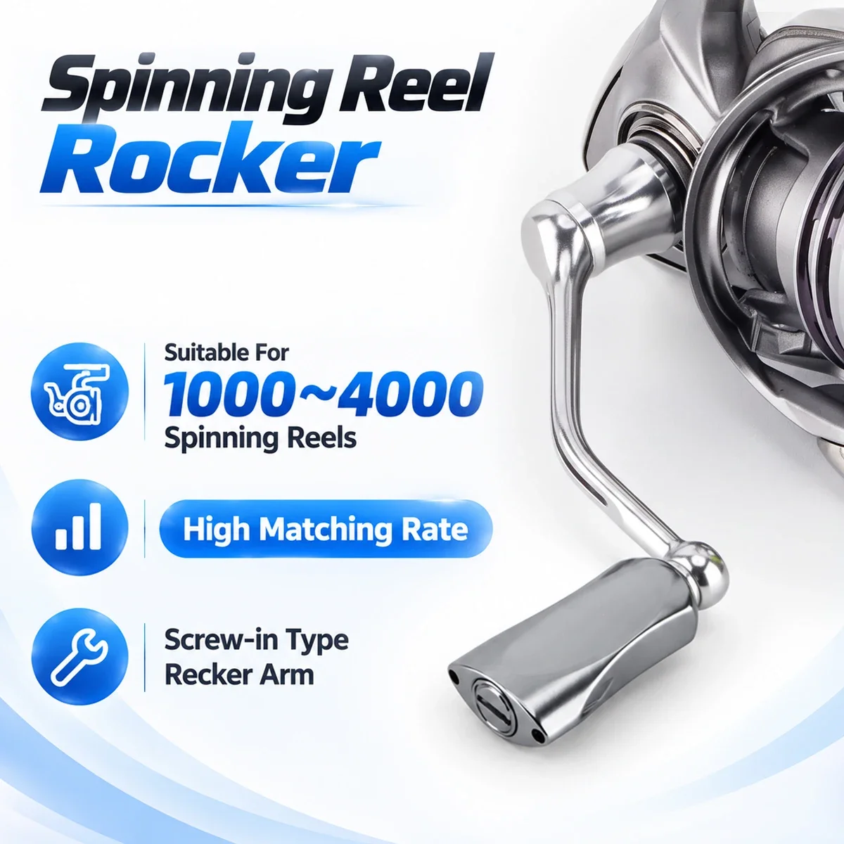 DEUKIO CNC Aluminum Spinning Reel Handle DIY Screw-In Replacement for Daiwa 1000-4000 Legalis Fuego Exceler Ninja Caldia Certate