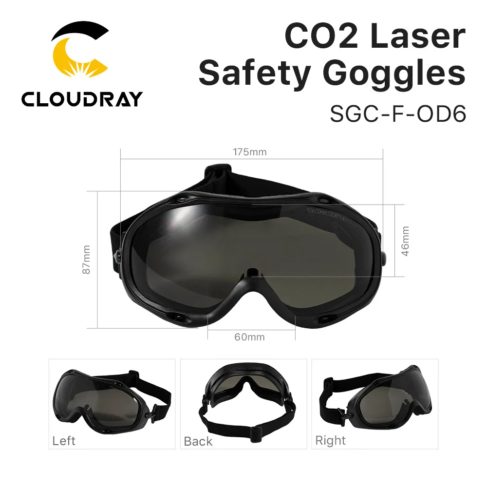 Cloudray od6 10,6 um CO2-Laser-Schutzbrille Stil f 10600nm Schutzbrille Schutzbrille für CO2-Maschine