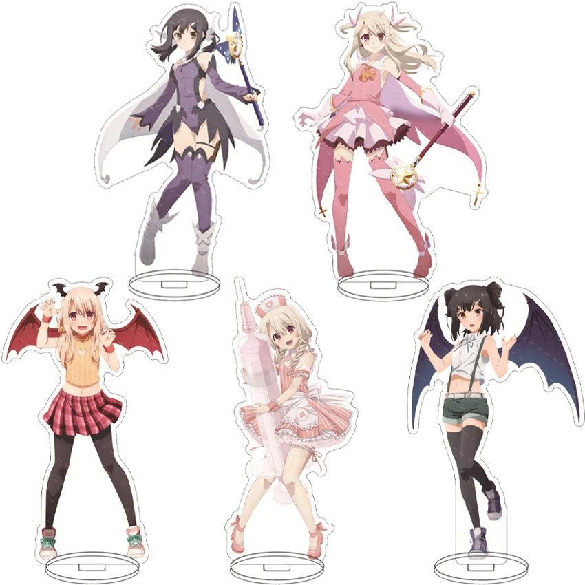 Figura de acrílico de anime de 16 cm, Fate/kaleid liner Prisma Illya, Illyasviel von Einzbern, Miyu Emiya, Chloe, regalos de cosplay, adornos con base.