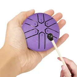 3 Inches 6 Notes Rain Drum for Outside Steel Tongue Drum Rain Chime for Yoga Meditation Unique Gift