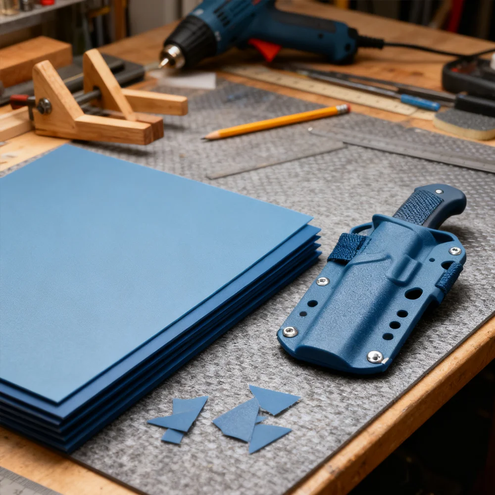 10 Sizes Haze Blue KYDEX Thermoplastic Sheet Durable Thermoform K-Board for Knife Sheath Scabbard Craft Making Material