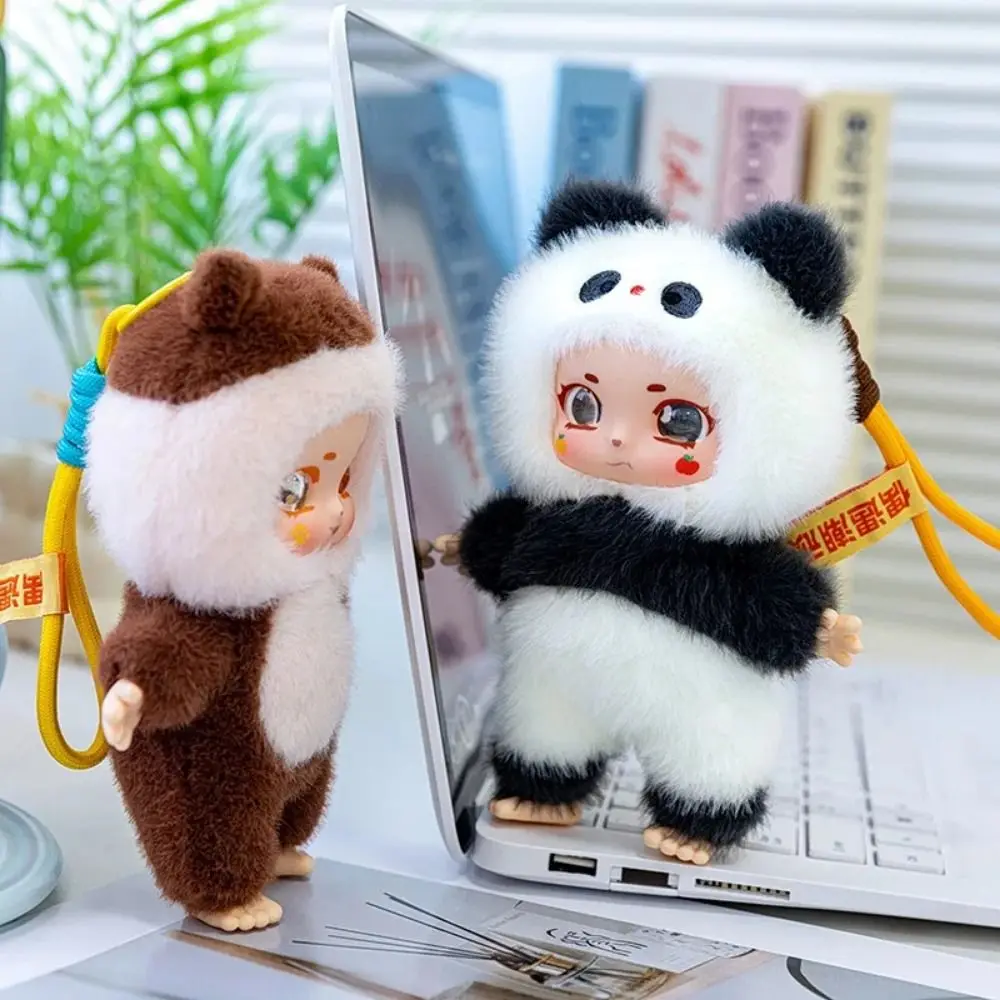 Rosto de vinil animal brinquedo de pelúcia anime figura fofo vinil boneca chaveiro de pelúcia lenço macio figura de ação animal brinquedo de pelúcia chaveiro