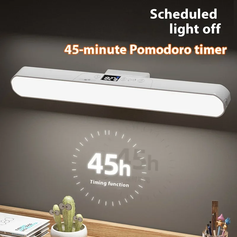 2026 Lampada da scrivania Studio oculare Lampada da lettura per dormitorio Display a LED Orologio timer Lampada fredda magnetica@@