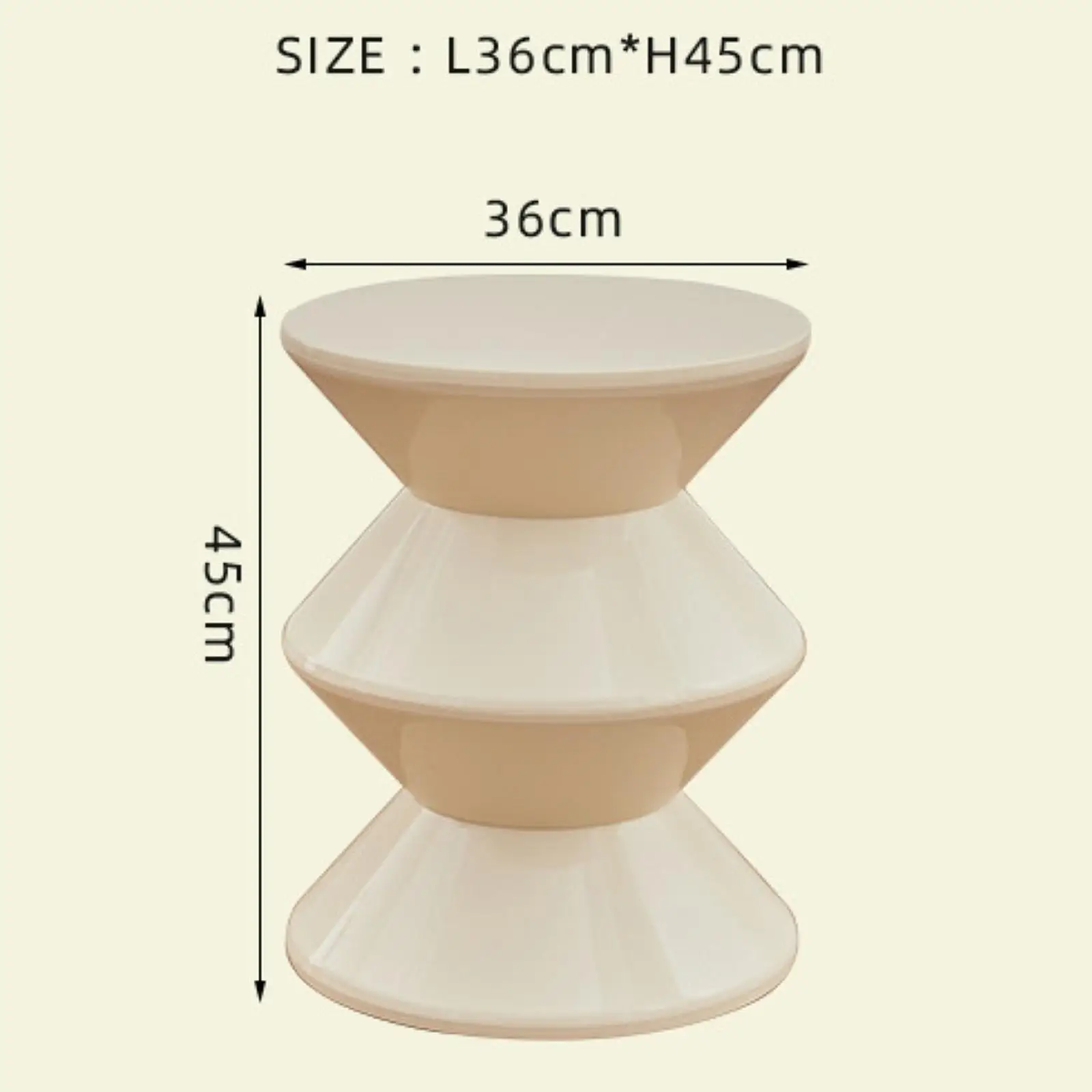 Picture 7: PP Hourglass Shape Sofa Stool Side Table Nightstand End Table Multipurpose