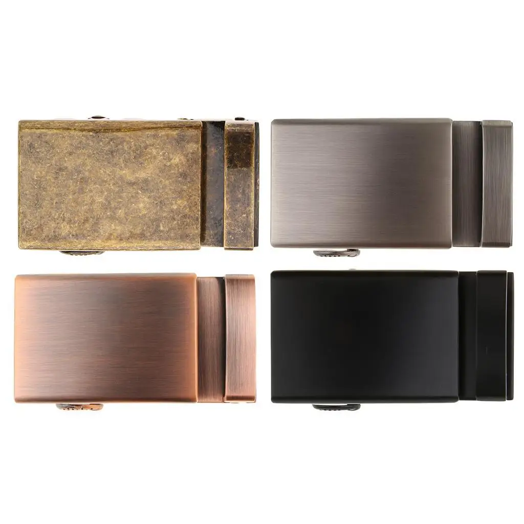 Vintage Mens Ratchet Belt Buckle Automatic Slide Buckle for Belt Strap 34-36mm