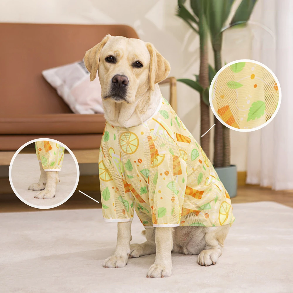 Summer clothes for dog, summer T-shirt, cool, breathable, sunscreen, vest, outfit, costume for medium and large dogs