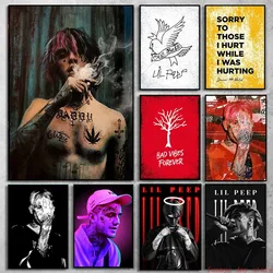 Hip Hop Music Rapper Lil Peep Posters Canvas Painting Modern Hd Printed Wall Art Picture for Living Room Home Decoration Cuadros