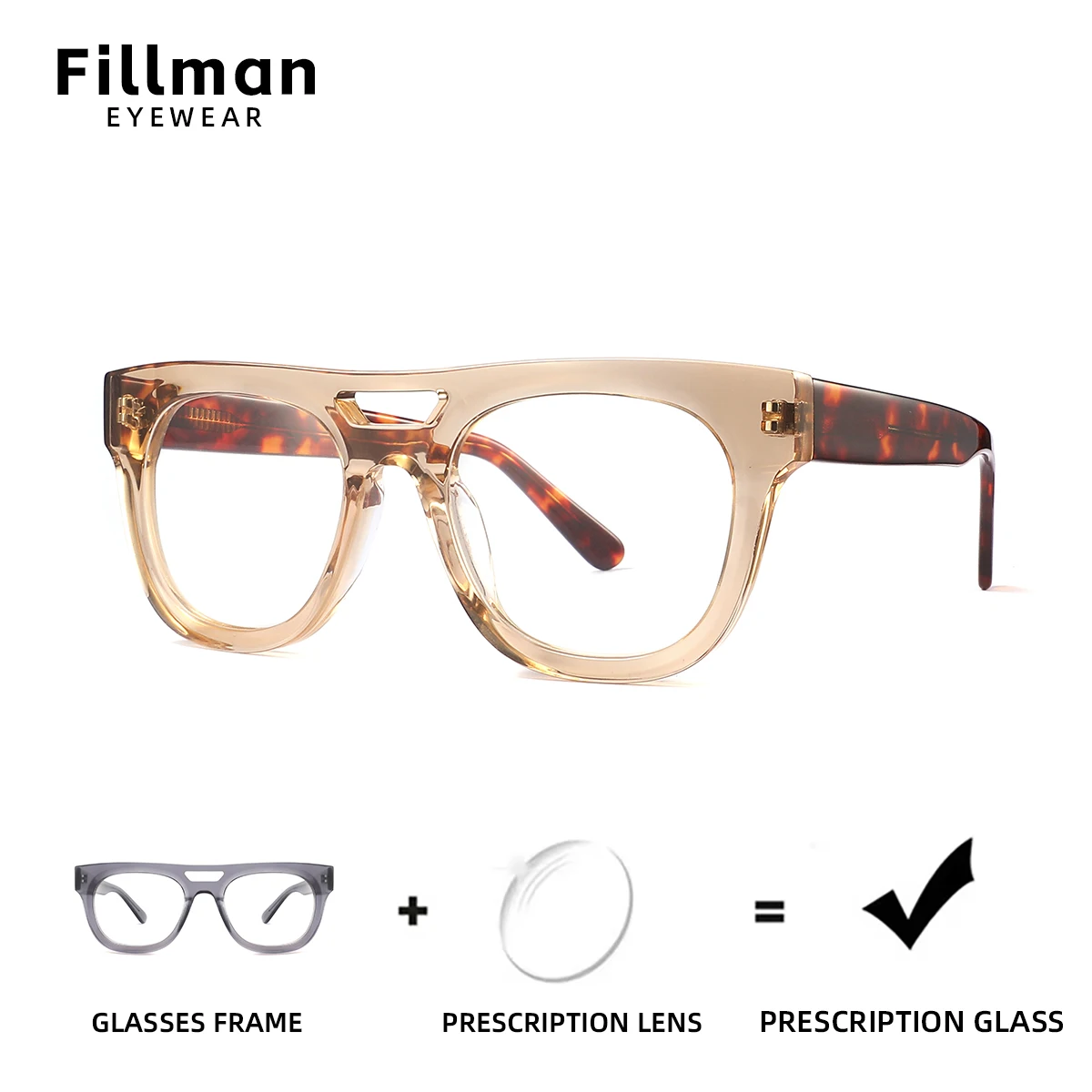

Fillman Prescription Eyeglasses Acetate Progressive Glasses Fasion Pilot Optical Eyewear Eyeglass frames for men women