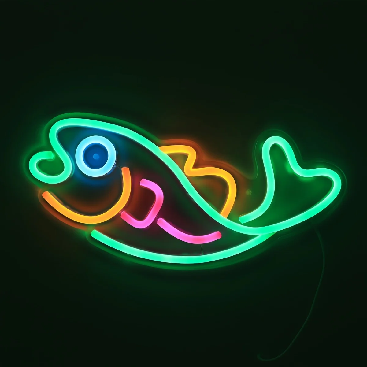 Fish LED Wall Neon Sign Light For Beach Pub Fishing Club Sea Food Restaurant Shop Store Party Room Kitchen Decoration