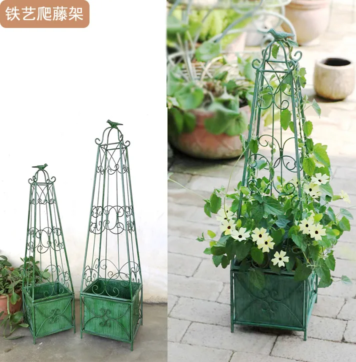 

Gardening potted flower frame wrought iron bracket potted flower frame clematis three-dimensional climbing bracket cone flower