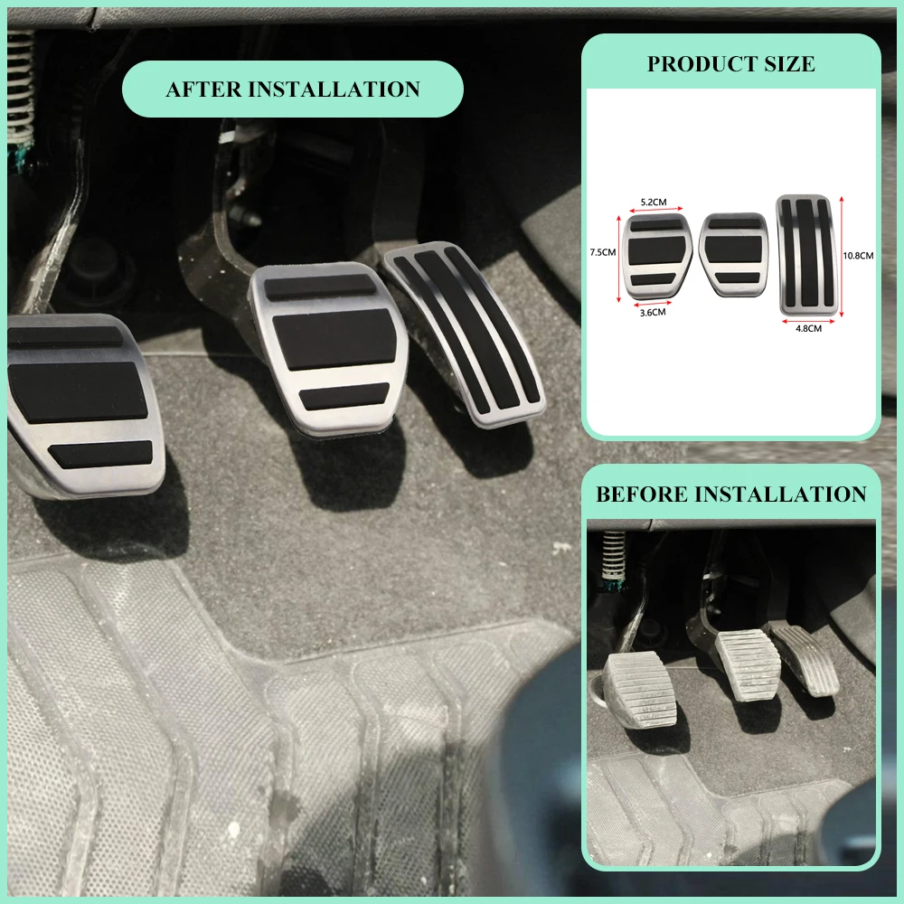 Stainless Steel Gas Pedal Pad Cover for Peugeot 207 301 307 208 2008 308 408 for CITROEN C3 C4 for DS 3 4 6 DS3 DS4 DS6 ACC.