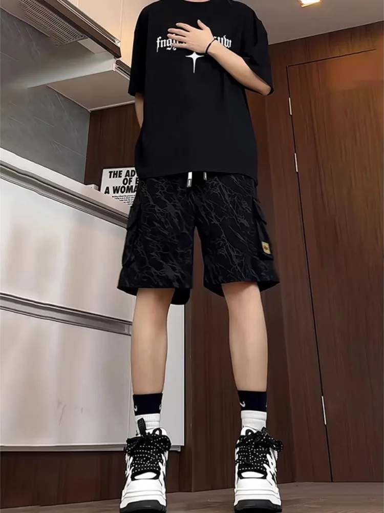 

Bla 5-6 Inch Men's Knee-Length orts Trendy Street Sle Summer American Vibe Casual Pants Polyester Fiber Breathable Ligh...