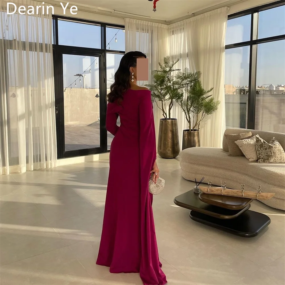 Customized Evening Gown Formal Dearin Asymmetrical Column Floor Length Skirts Draped Vertically Bespoke Occasion Dresses Saudi A