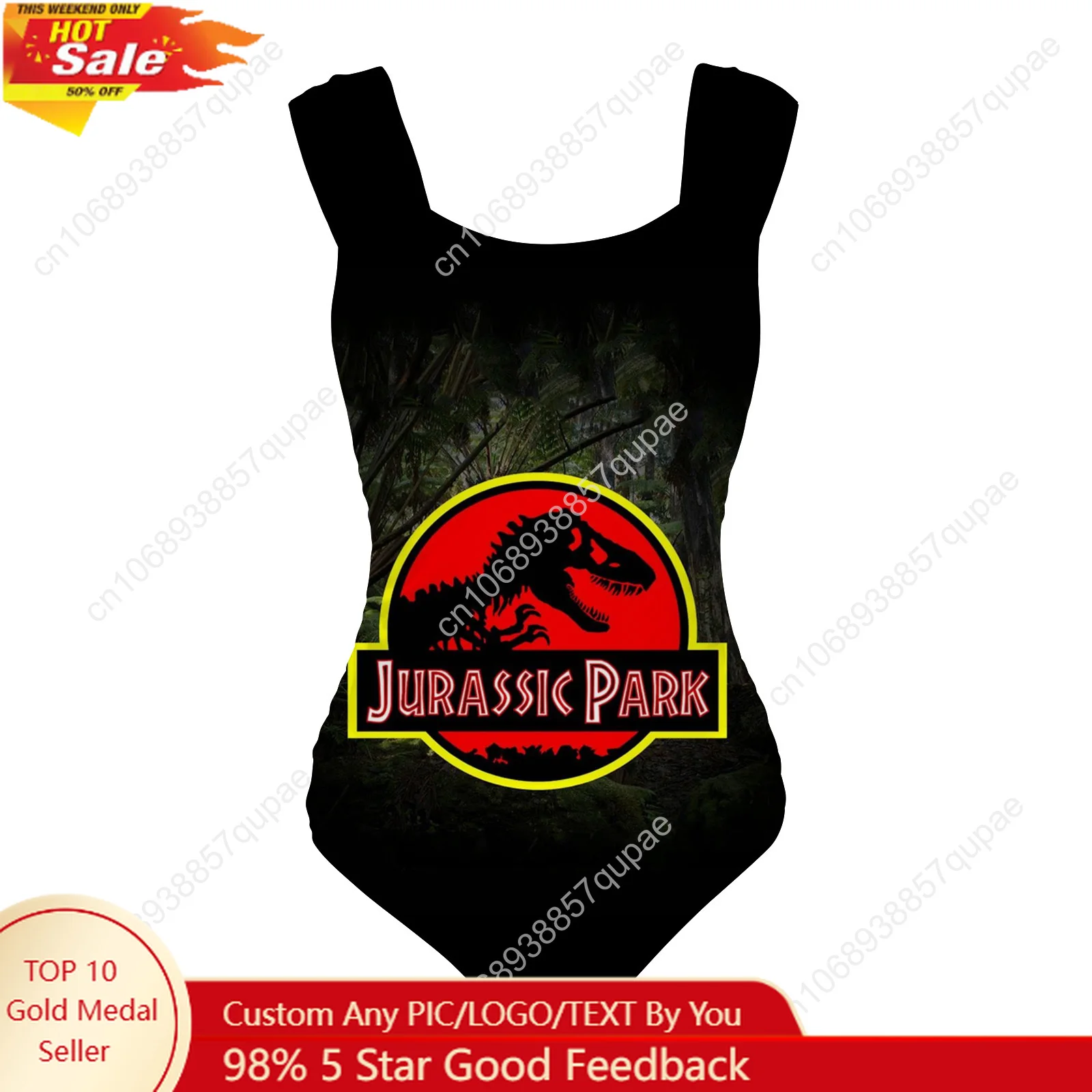 

Jurassic Park Dinosaur One Piece Swimsuit Wide Strap Women Bathing Suits Swimwear Pool Beach Sexy Bikini Customize Beachwear
