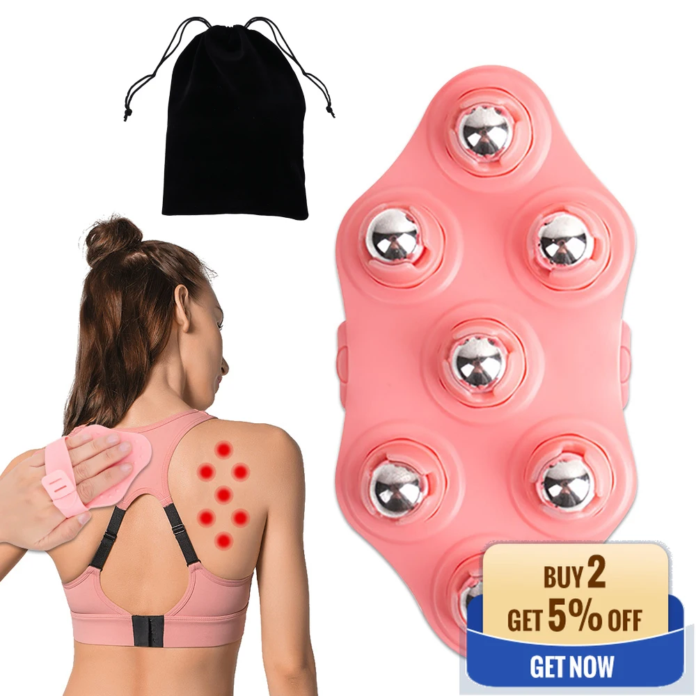 7 Ball Palm Shaped Lymphatic Hand Held Massager For Muscle Leg Neck Roller Ball Massage Tool Stress Relief Muscle Roller