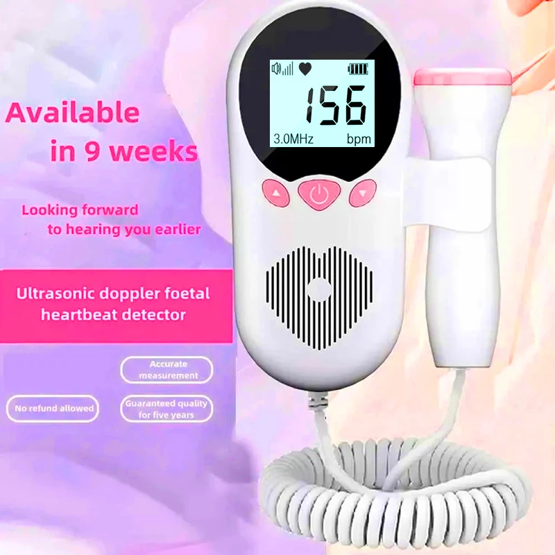 3.0HZ Doppler Fetal Heart Rate Monitoring Home Pregnant Women Listen To Baby Fetal Movement Ultrasound Stethoscope Fetal Doppler