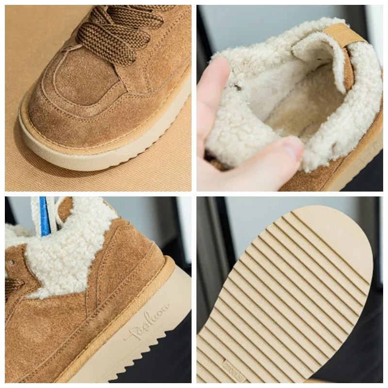 Fujin 5cm scarpe da donna in pelle scamosciata stivali primaverili da donna stivali da combattimento invernali in pelliccia calda autunno stivaletti