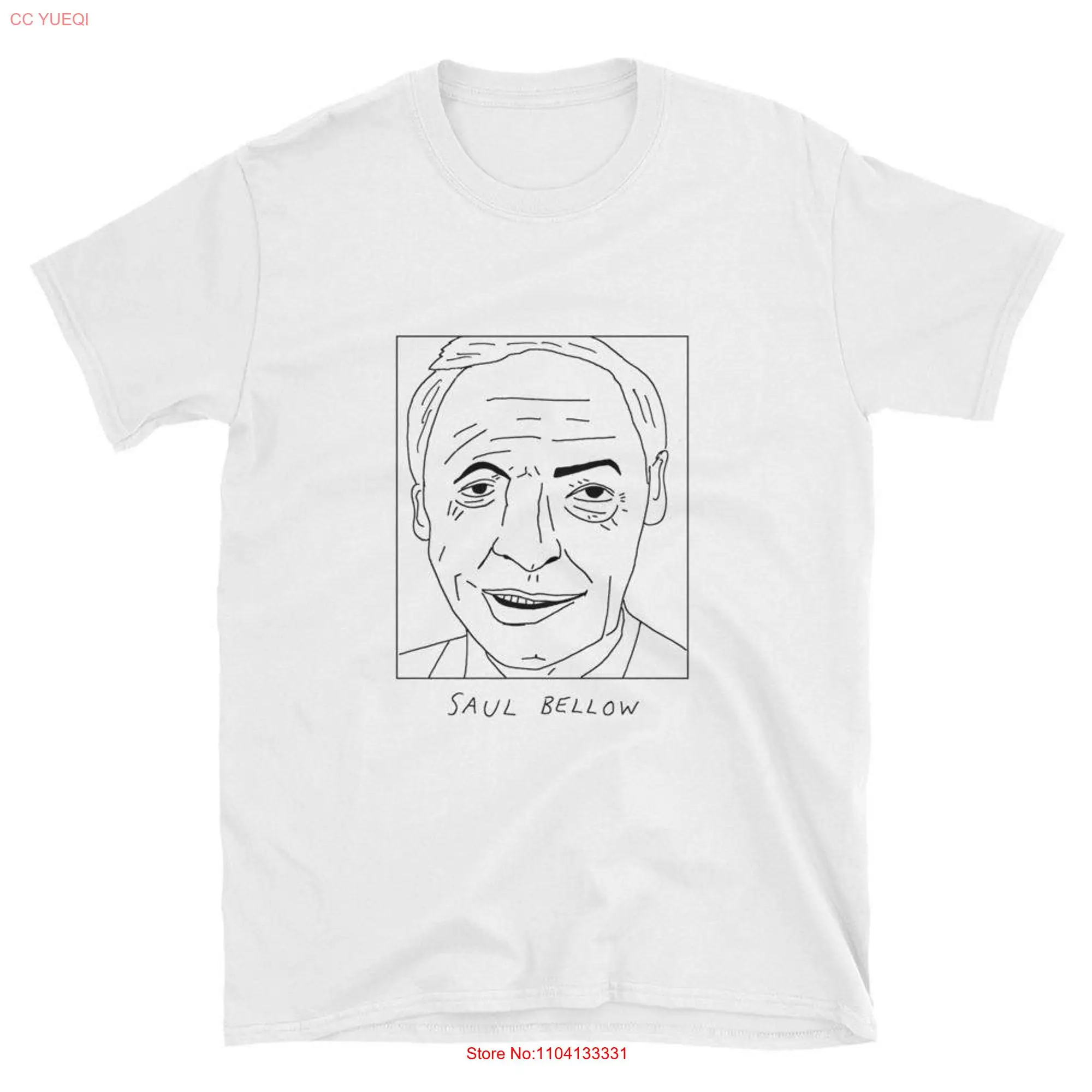 Badly Drawn Authors Saul Bellow T Shirt FREE Worldwide Delivery long or short sleeves