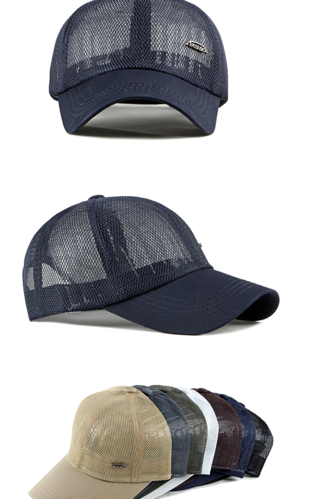 HT4757 Baseballkappe Frühling Sommer Sonnenkappen für Männer Frauen Atmungsaktive Trucker Mesh-Kappe Unisex Verstellbare 6-Panel Baseballmütze – Detail 8