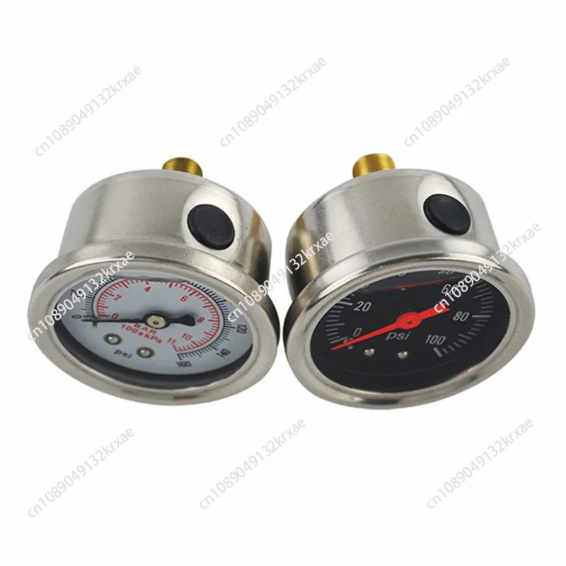 0-100PSI/0-160PSI Universal 1/8 NPT Black/White Surface Fuel Liquid Pressure Oil Gauge