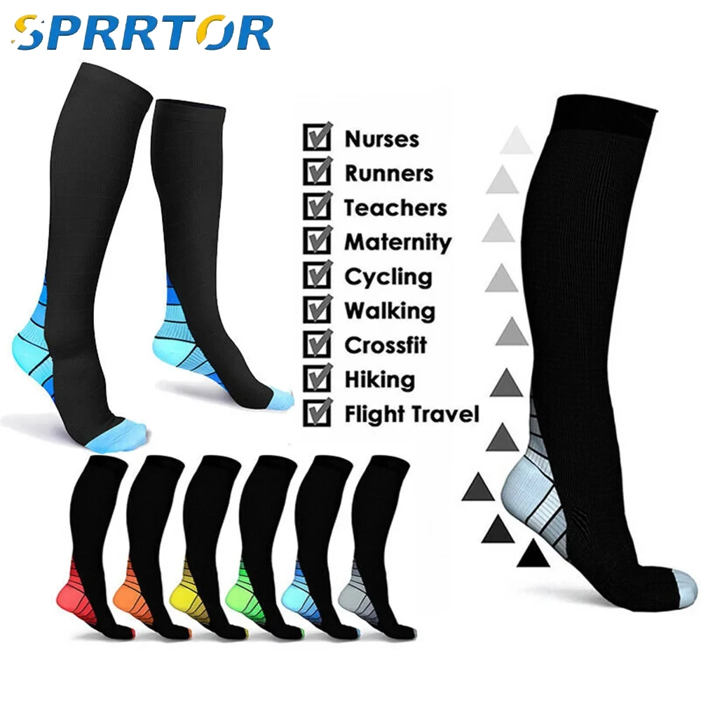 

Men Women Socks Compression Socks Elastic Sports Beautiful Leg Nurse Stocking Jogging Climbing Cycling Flight Excercise