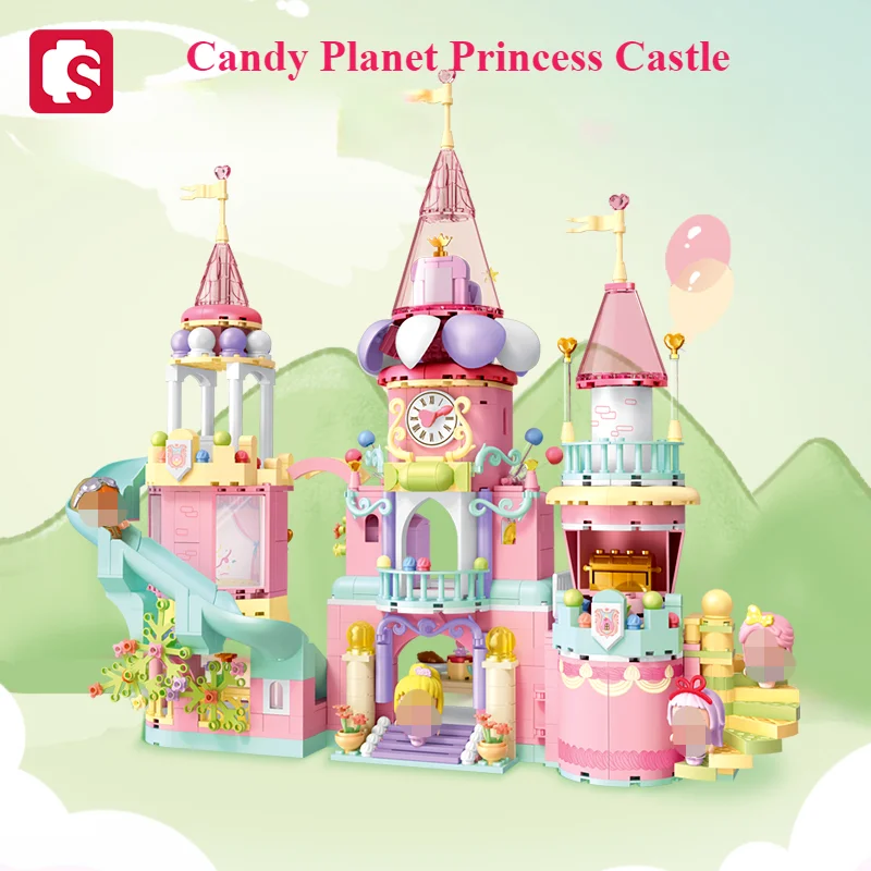 

SEMBO BLOCK Princess Castle Candy Planet Series Puzzle Assembled Kawaii Tabletop Decoration Toys Children Birthday Gifts