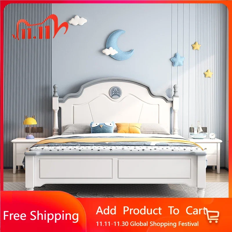 

European Tatami Bed Design Floating Sun Rattan Beauty Multifunctional Castle Bed Double Modern Luxury Beliche Trendy Furniture