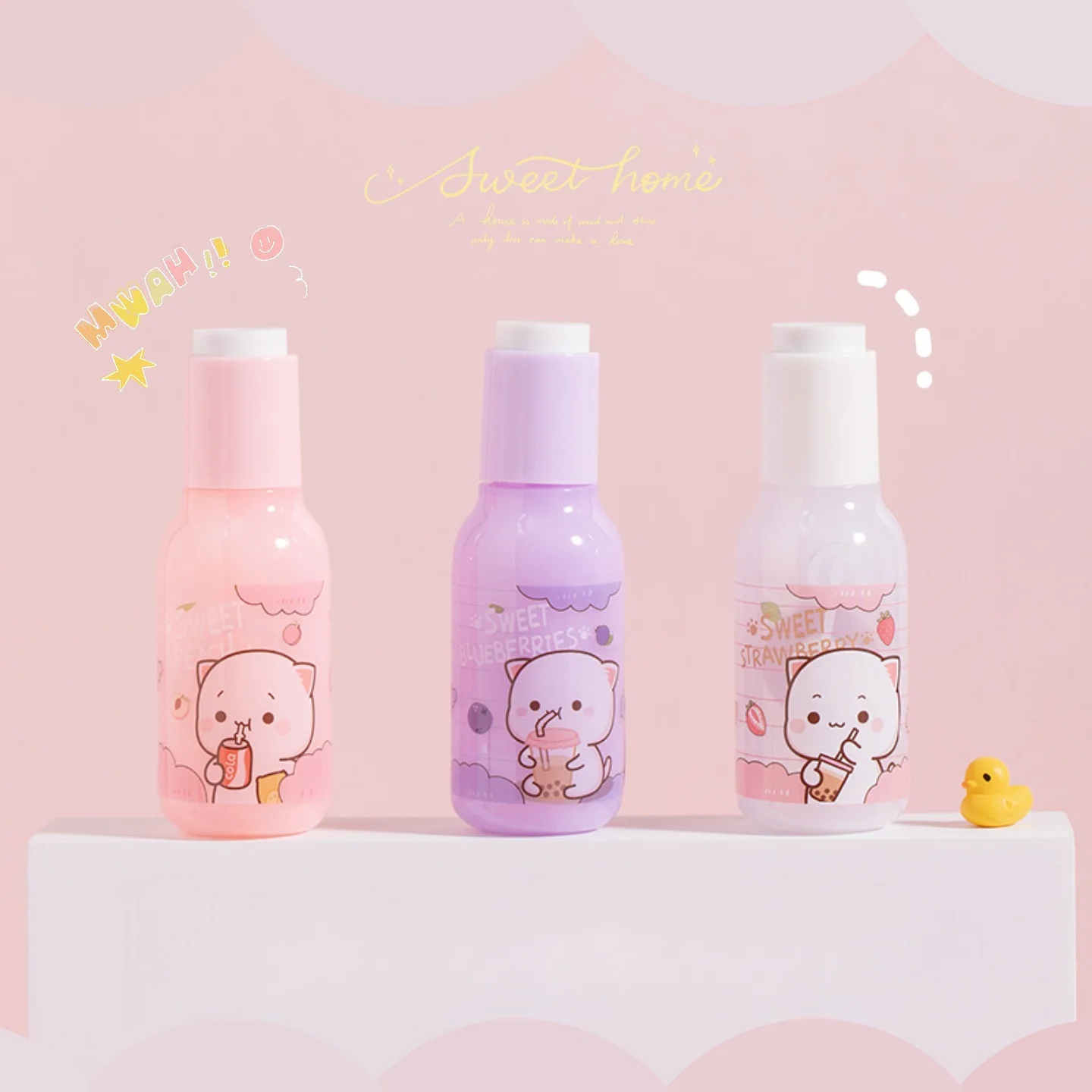 3Pcs/set, cartoon floating bottle shape strong adhesive double-sided adhesive hand account special to meet different decoration