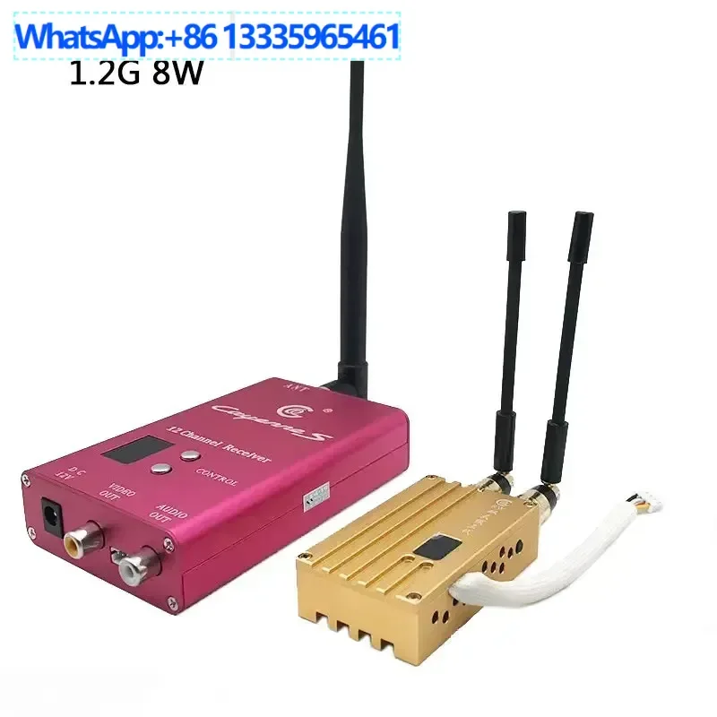 

1.2Ghz 8W VTX Crossing Machine Wireless Transmitter Receiver Set 8 Channels, Long Range Image Transmission