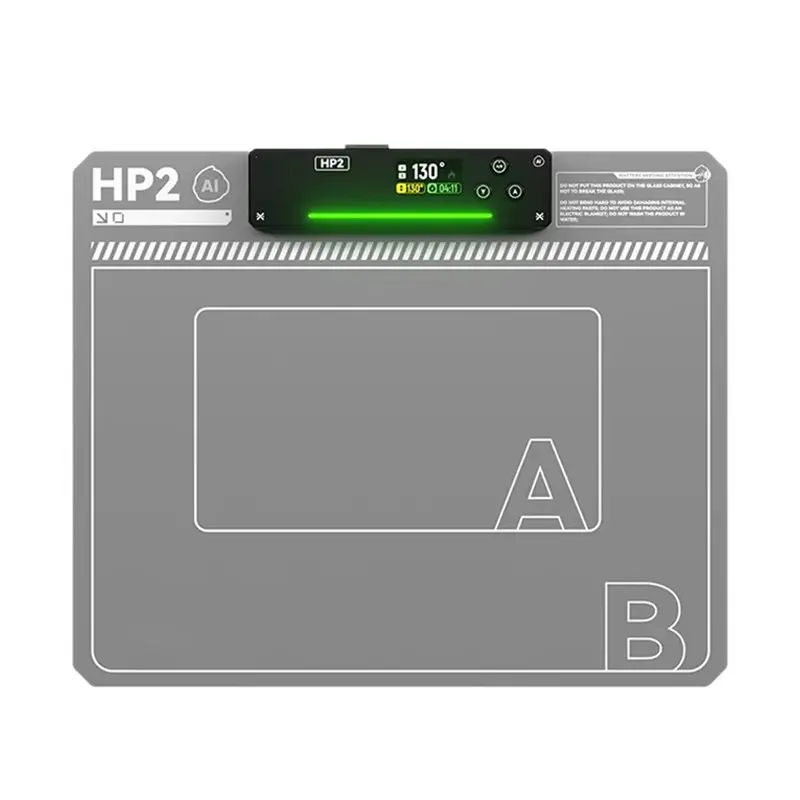 

ABZZ-LW-HP2 15Inch LCD Screen Disassembly Heating Mat Dual Zone Two-Layer Silicone Design For Mobile Phones 220V EU Plug