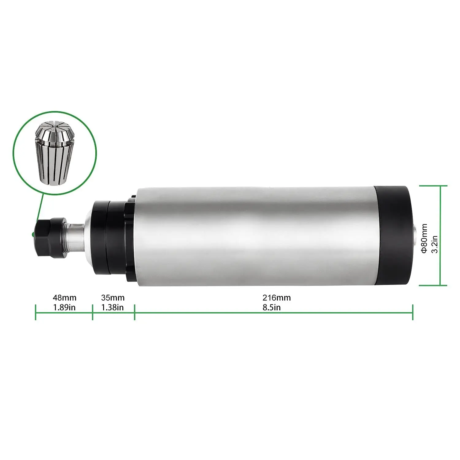 2.2kw ER20 Water Cooled Spindle Motor 2CNC Spindle Motor +2.2kw 220V Inverter VFD+80mm Spindle Clamp+Water Pump CNC Wood Router