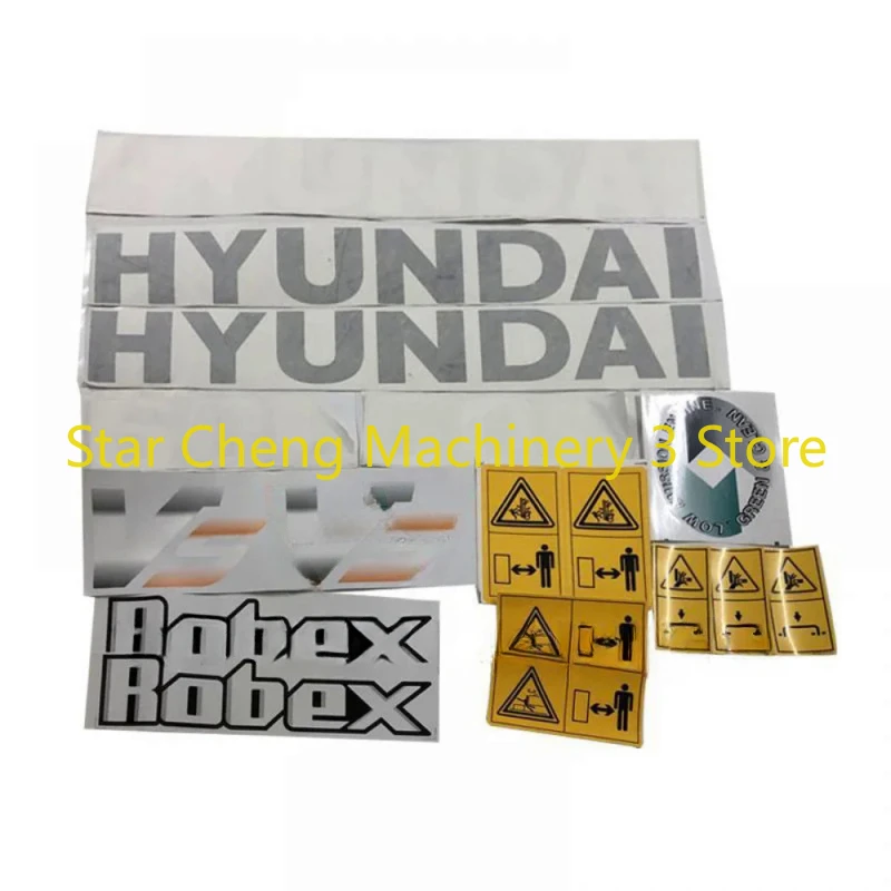 1 conjunto de adesivos decalque de alta qualidade para escavadeira hyundais 60 75 110 130 150 215 225 275 305 350 385 485 lvs corpo inteiro do carro