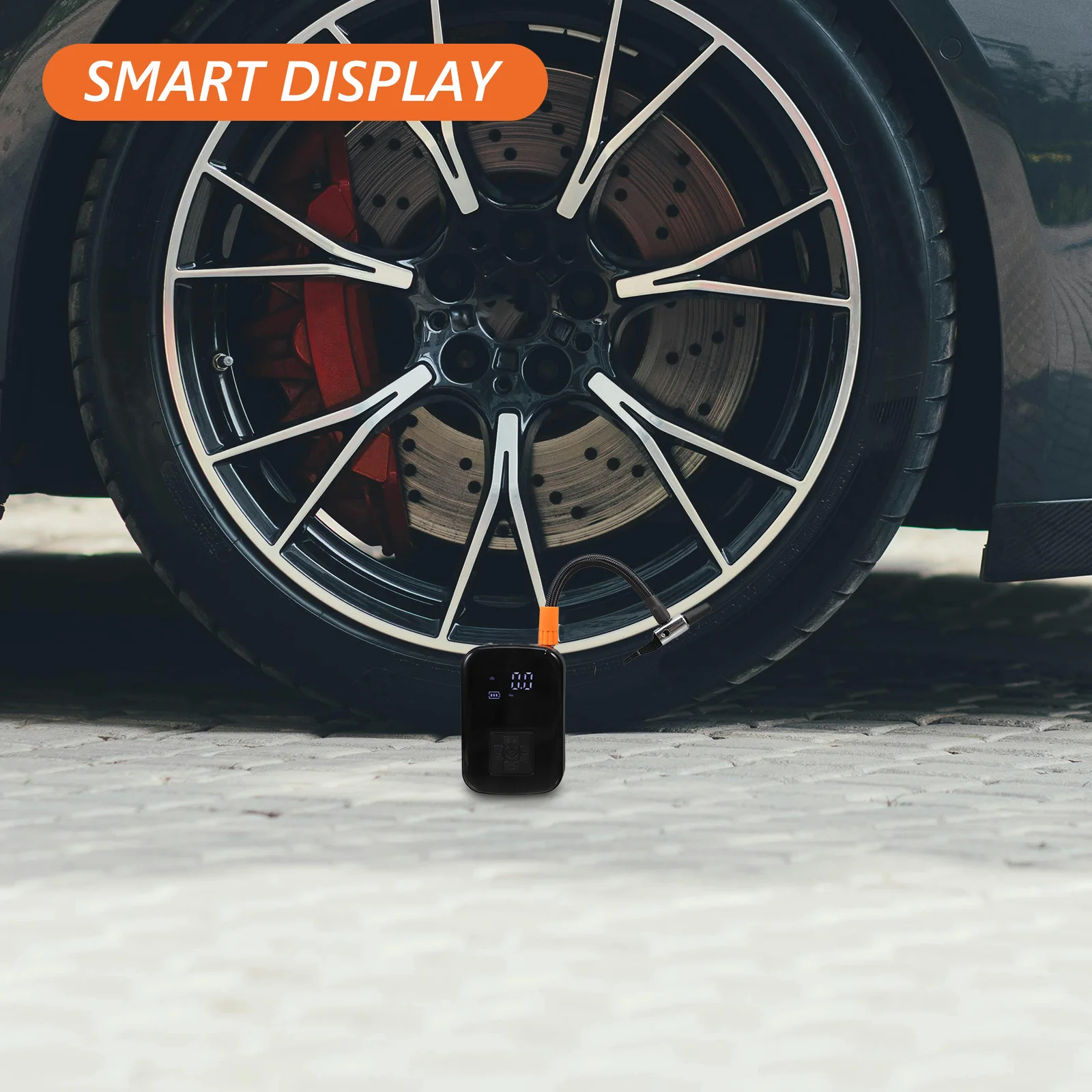 منفاخ إطارات السيارة المحمول القابل لإعادة الشحن مضخة ضاغط الهواء للدراجات النارية أداة السفر اللاسلكية #6