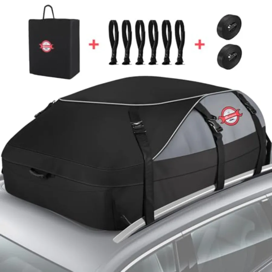 

Rooftop Cargo Carrier 20 Cubic Feet Waterproof Vehicle Soft-Shell Carriers for Cars with/Without Luggage Rack Roof Rack Cargo C