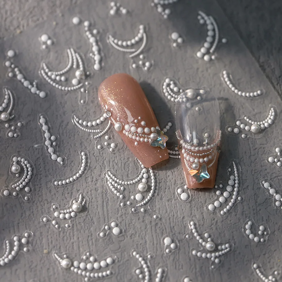 

3D Retro Bow Nail Stickers High Quality Floral Branch Design Waterproof Self Adhesive for Party Home