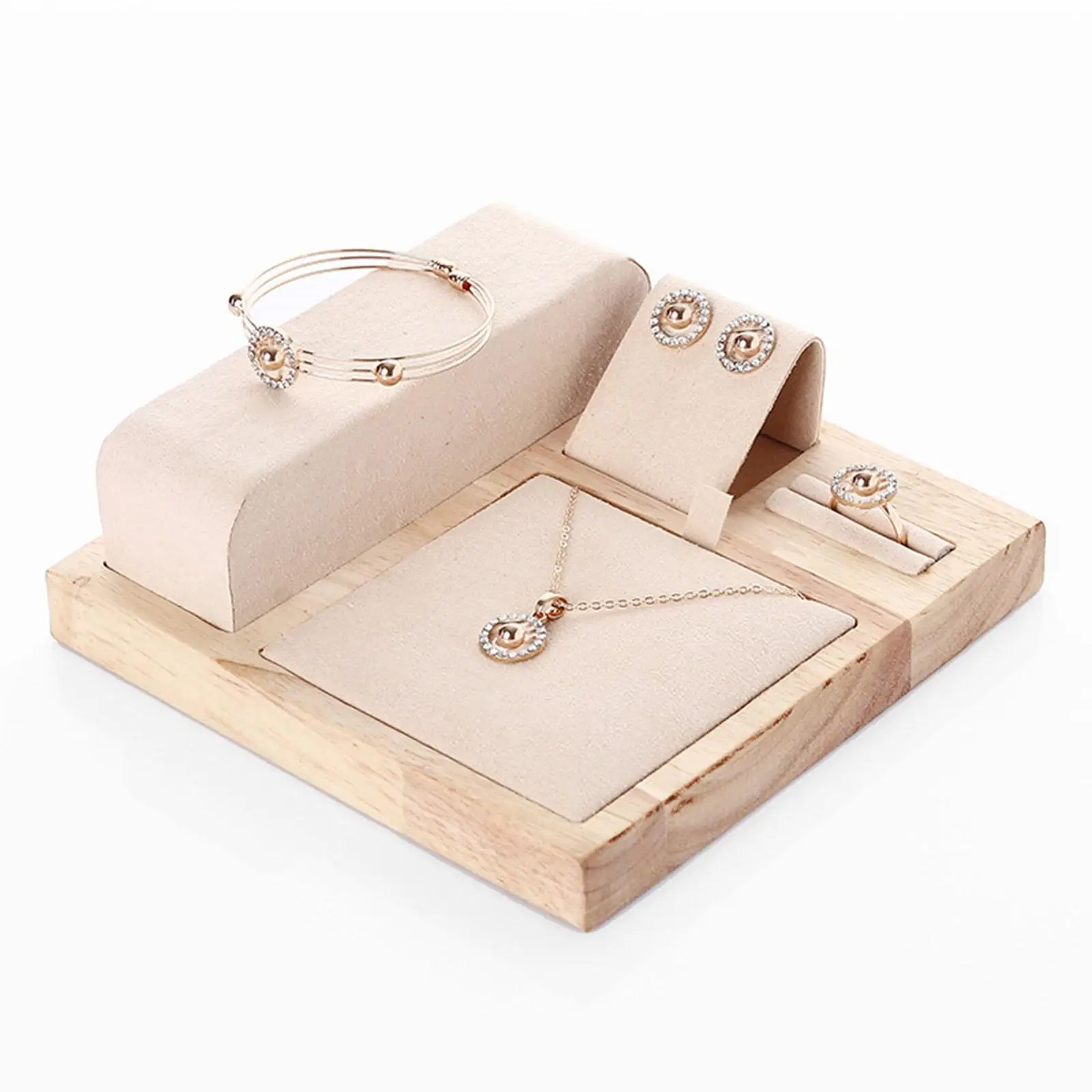 

Деревянная подставка для демонстрации ювелирных изделий: держатель для ожерелий, колец и серег, приятный на ощупь