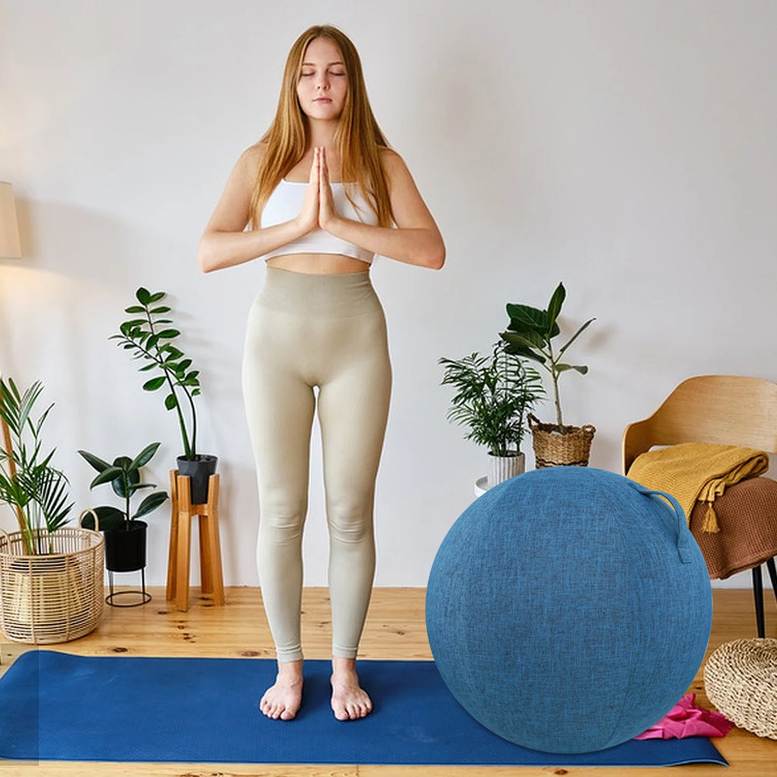 

Yoga Ball Cover Cotton Accessories Anti-skid Workout Daily Use Protector Covers Folding