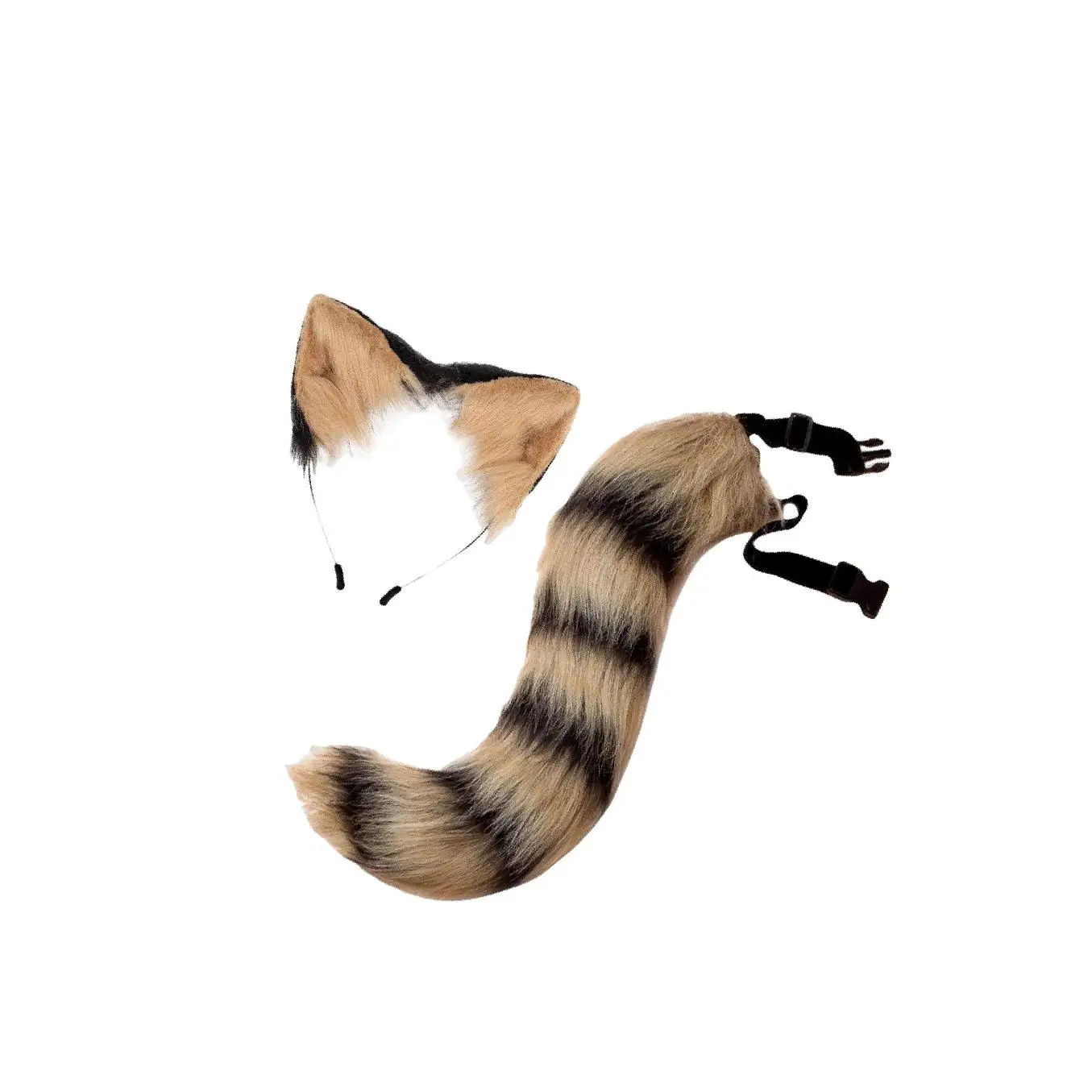 Faux Fur Long Tail Costume Dress Fox Ears Hair Hoop Performance