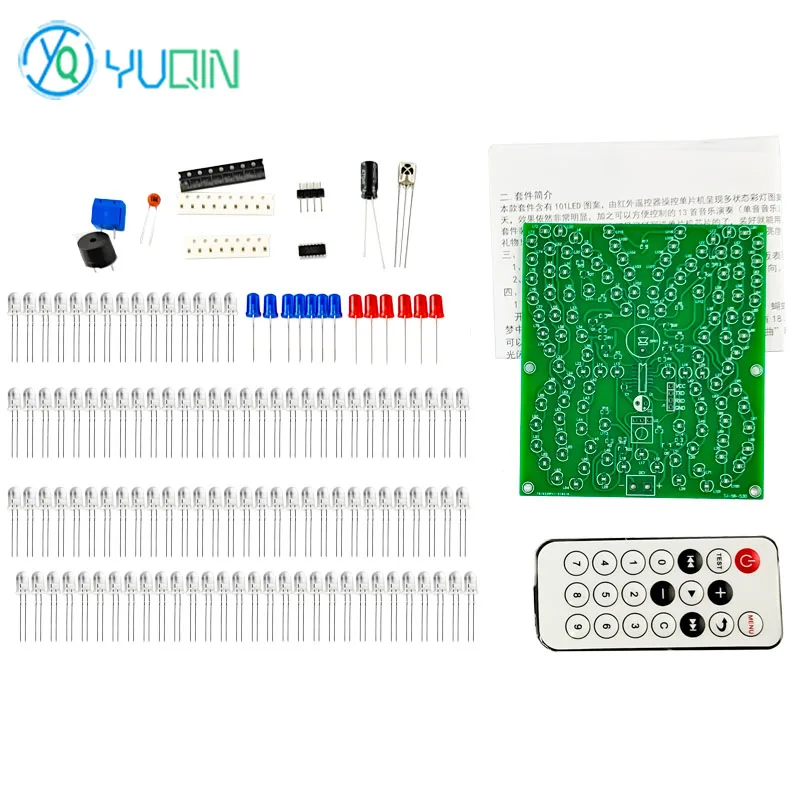 Remote Control Music LED Butterfly Light Fun DIY Electronic Kit C51 Microcontroller Welding Production Assembly Parts